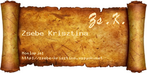 Zsebe Krisztina névjegykártya