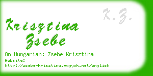 krisztina zsebe business card